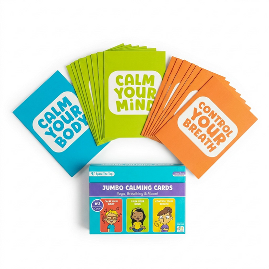 fdmt Jumbo Calming Tools Cards box and fanned cards on a white background.