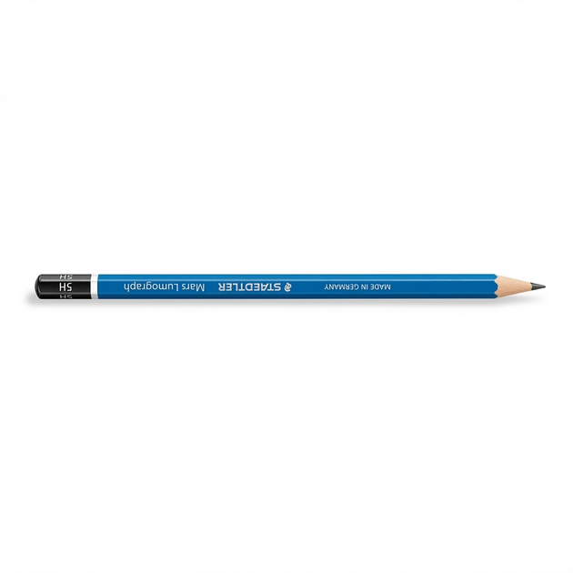 Pure high-resolution hero shot of STAEDTLER Mars Lumograph 5H pencil.