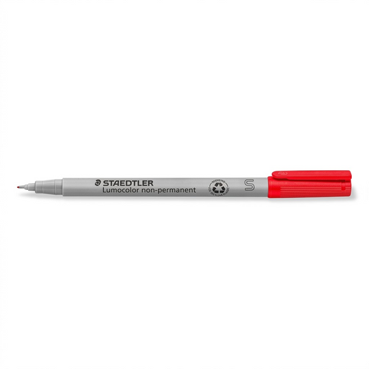 STAEDTLER Lumocolor non-permanent red marker SKU 311-2 hero, pure white back