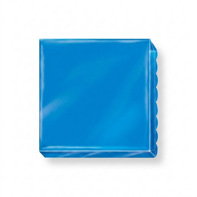 High-resolution hero shot of STAEDTLER Fimo Effect Blue polymer clay block on a white background.