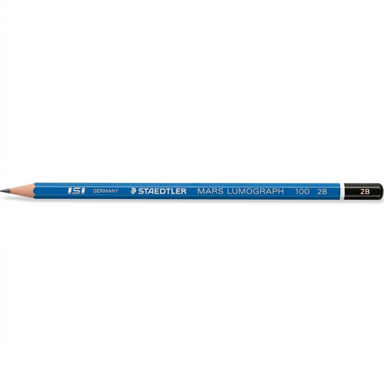 A pristine, high-resolution hero image of a single STAEDTLER Mars Lumograph 2B replacement pencil, centered on a pure white background.