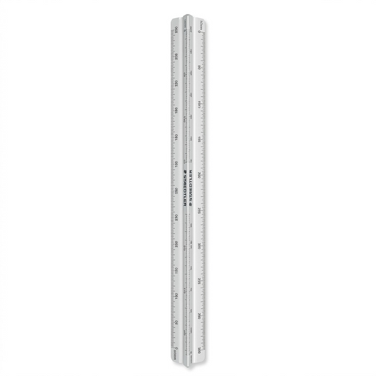 High-resolution hero shot of the STAEDTLER 987-18-1BK triangular ruler on a plain white background.