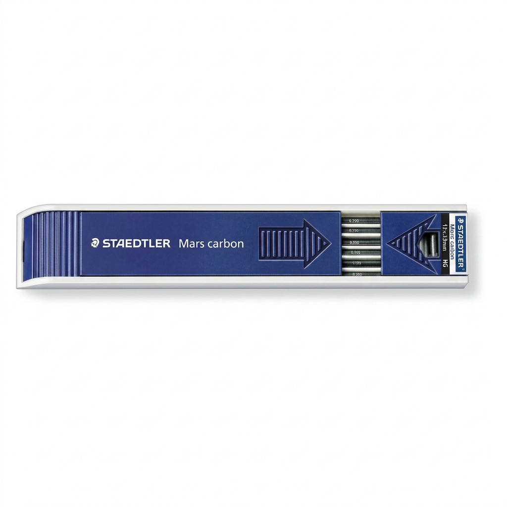 A high-resolution product shot of the STAEDTLER Mars Carbon 2mm lead case on a pure white background.