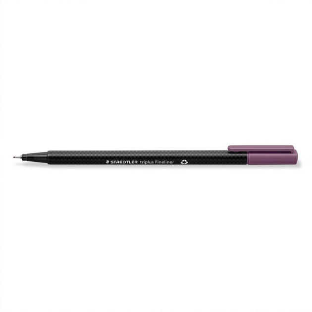 A high-resolution, centered view of the STAEDTLER Fineliner triplus 0.3mm (mauve) on a pure white background.