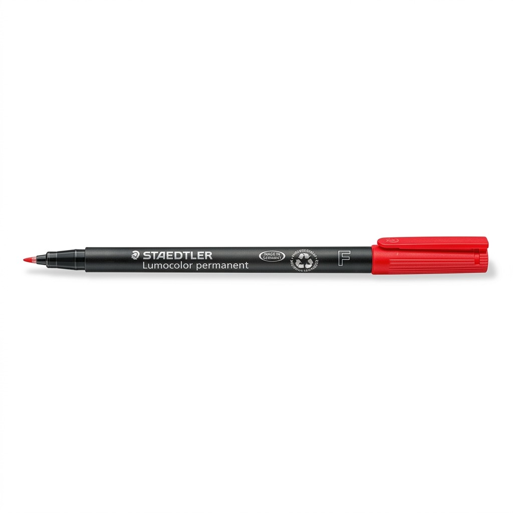 STAEDTLER Lumocolor 318-2 Red Fine Permanent Marker, canonical brand markings.