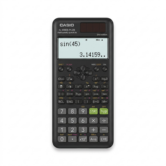 Casio FX-300ESPLS2 black scientific calculator with Natural Textbook Display on a white background.