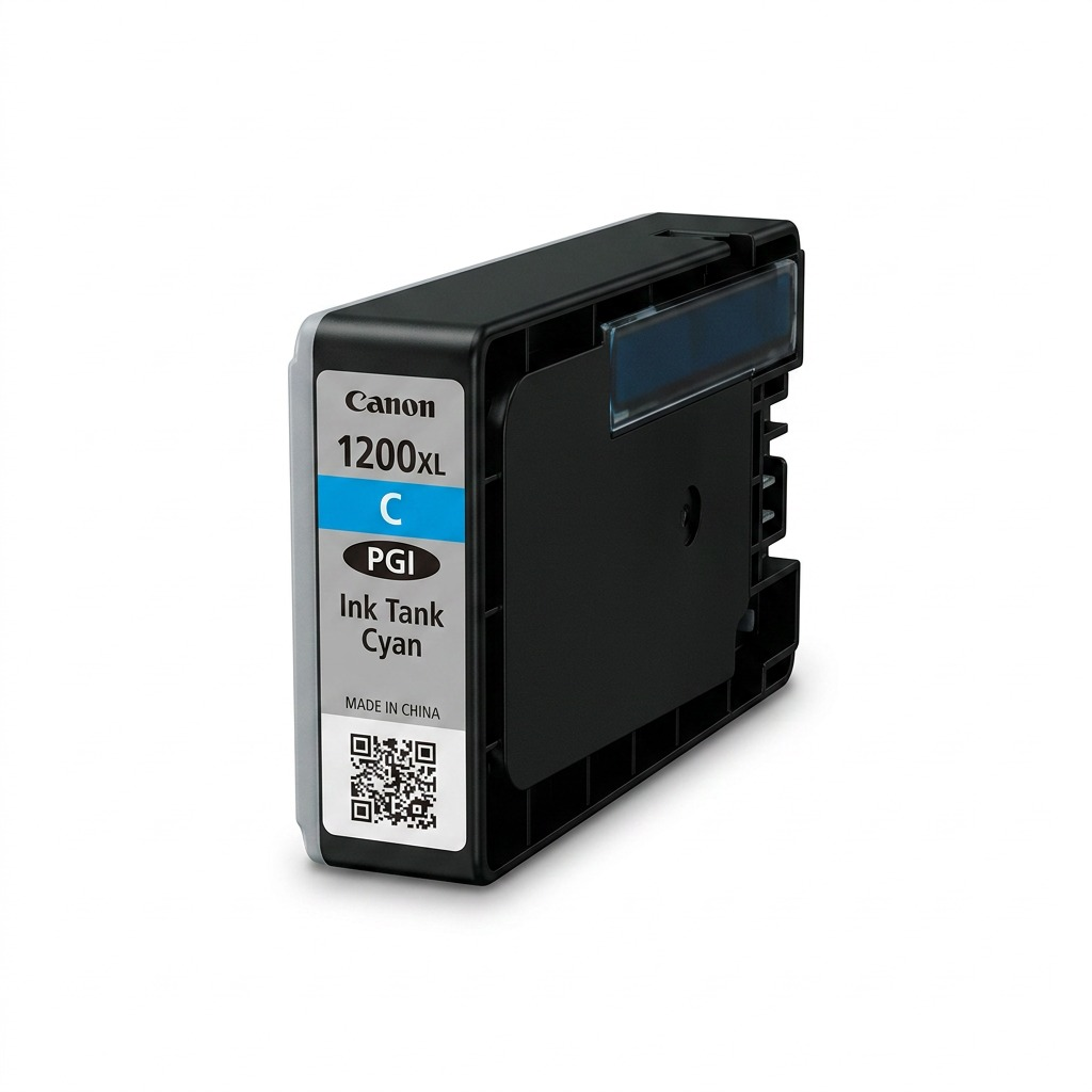 Canon PGI-1200XL cyan pigment ink tank in a clean, white-background product shot.