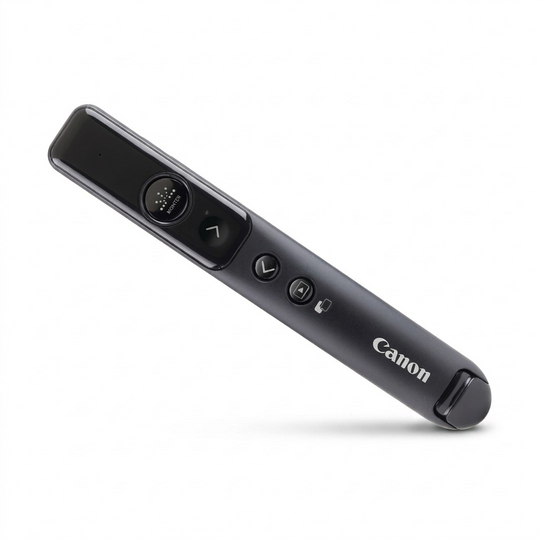 Canon PR1100-R Wireless Presenter with navigation buttons and red laser pointer on a white background.