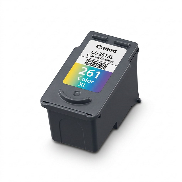 Pure perspective hero shot of Canon 3724C001 CL-261XL Color XL Ink Cartridge.