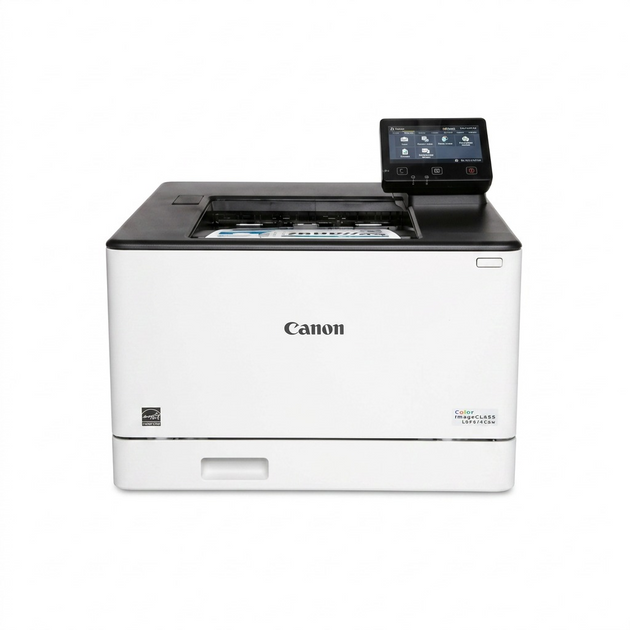 High-resolution hero shot of the Canon Color imageCLASS LBP674Cdw printer on a white background.