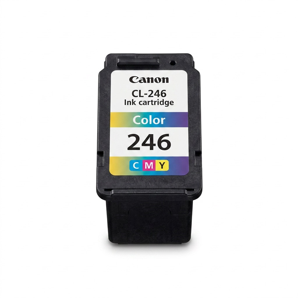 A pure, high-resolution hero shot of the Canon CL-246 ink cartridge on a white background.
