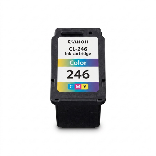 A pure, high-resolution hero shot of the Canon CL-246 ink cartridge on a white background.