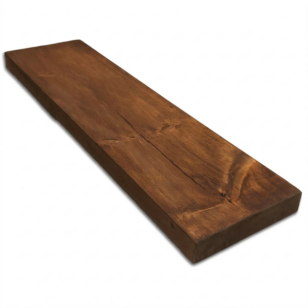 Hero shot of Entrepot La Grange Whiskey Brown Solid Wood Shelf (36"x8"x1") on white background.