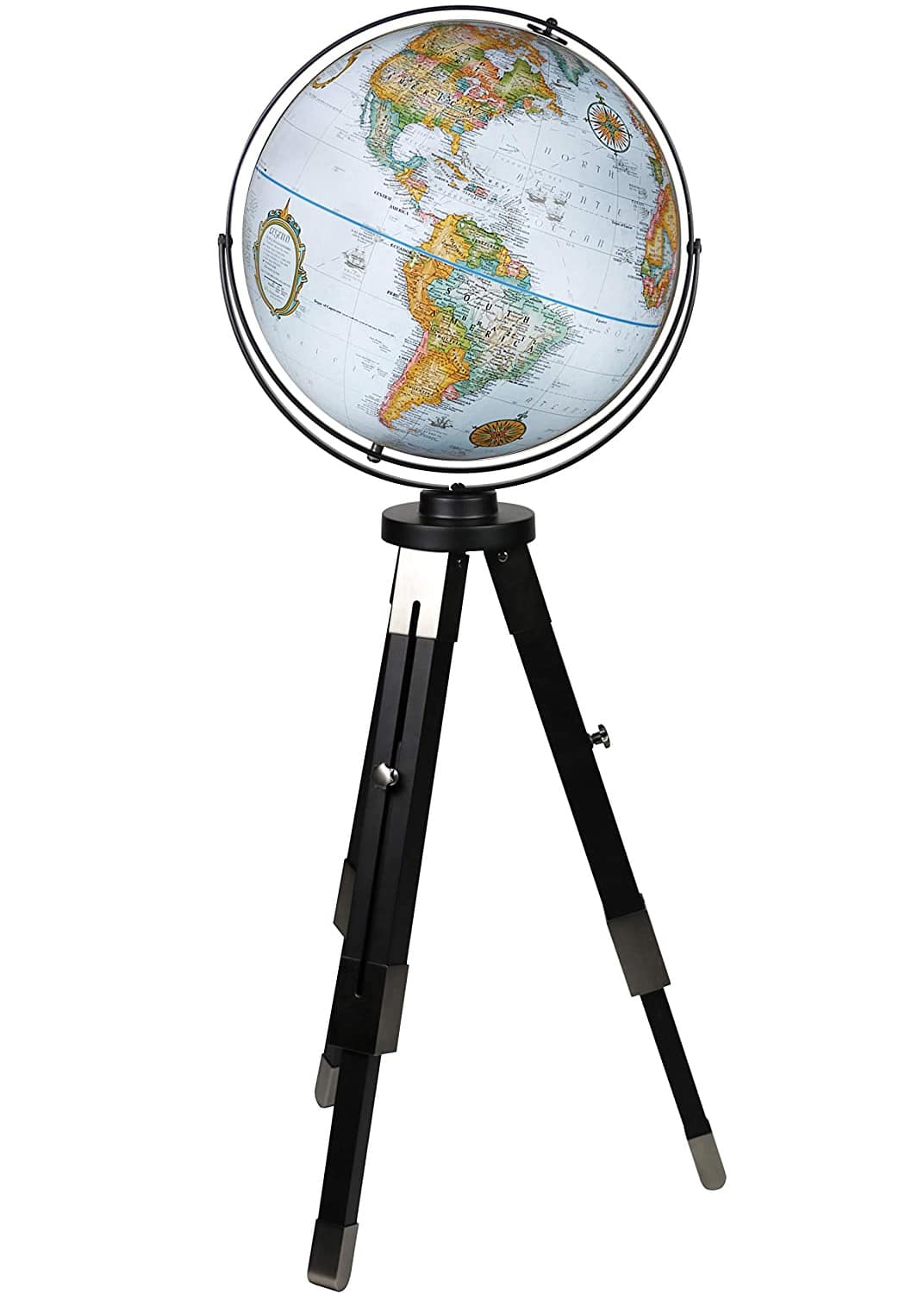 Willston 16″ Blue Raised Relief Tripod Floor – Replogle Globes