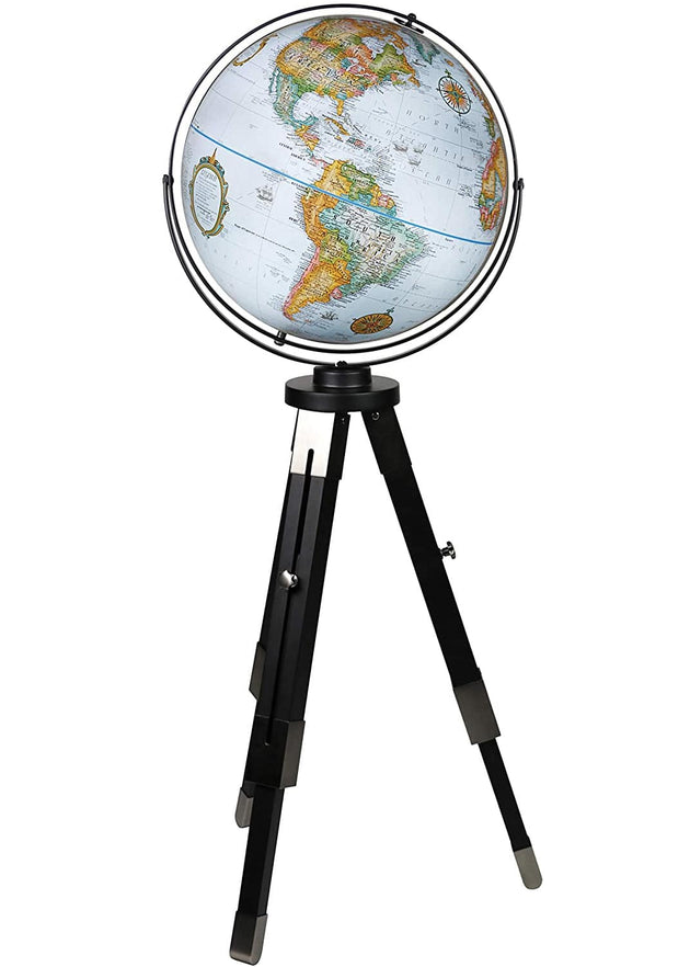 Willston 16″ Blue Raised Relief Tripod Floor – Replogle Globes