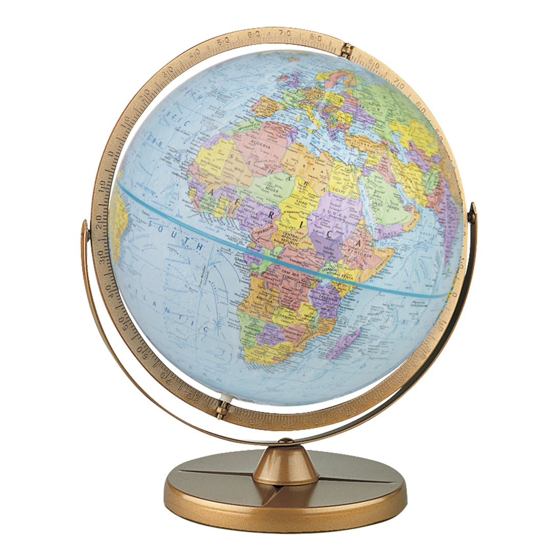 Pioneer 12″ Blue Ocean Desk Globe, full meridian (French) – Replogle Globes