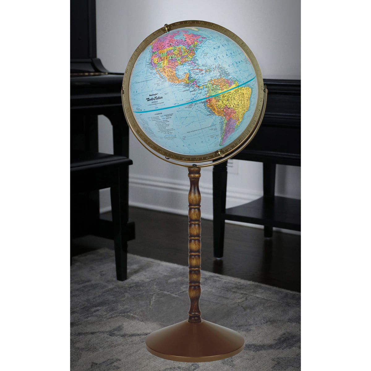 Treasury 12″ Blue Raised Relief Floor – Replogle Globes
