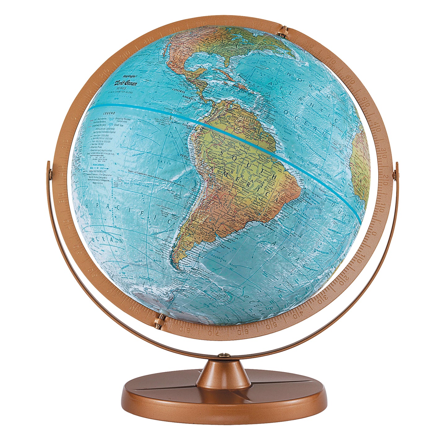 Atlantis 12″ Blue Raised Relief Desk – Replogle Globes