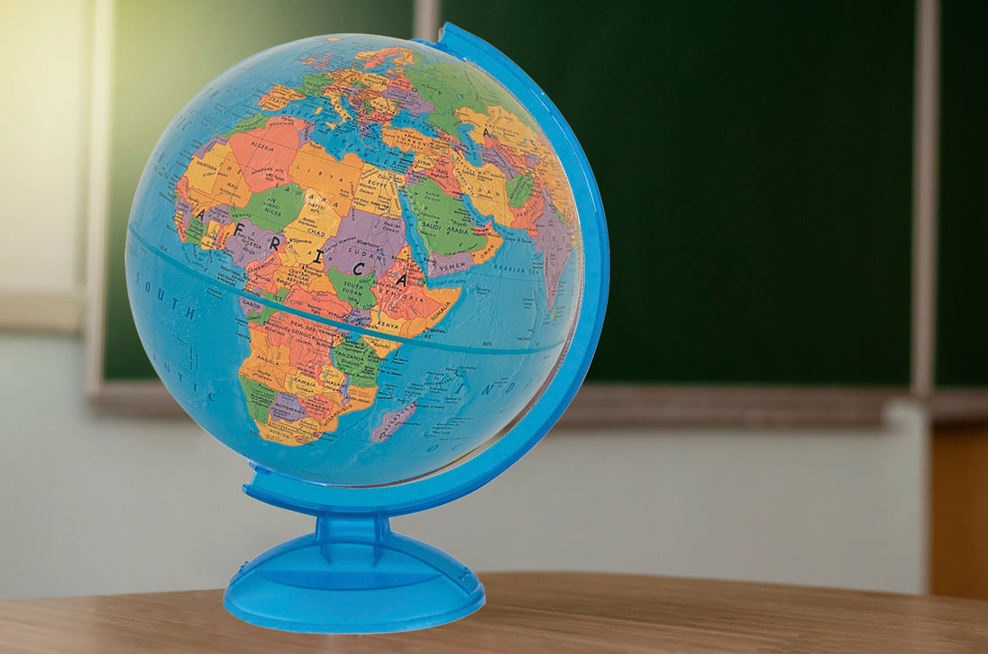 Adventurer 12″ Blue Raised Relief Desk – Replogle Globes – lifestyle