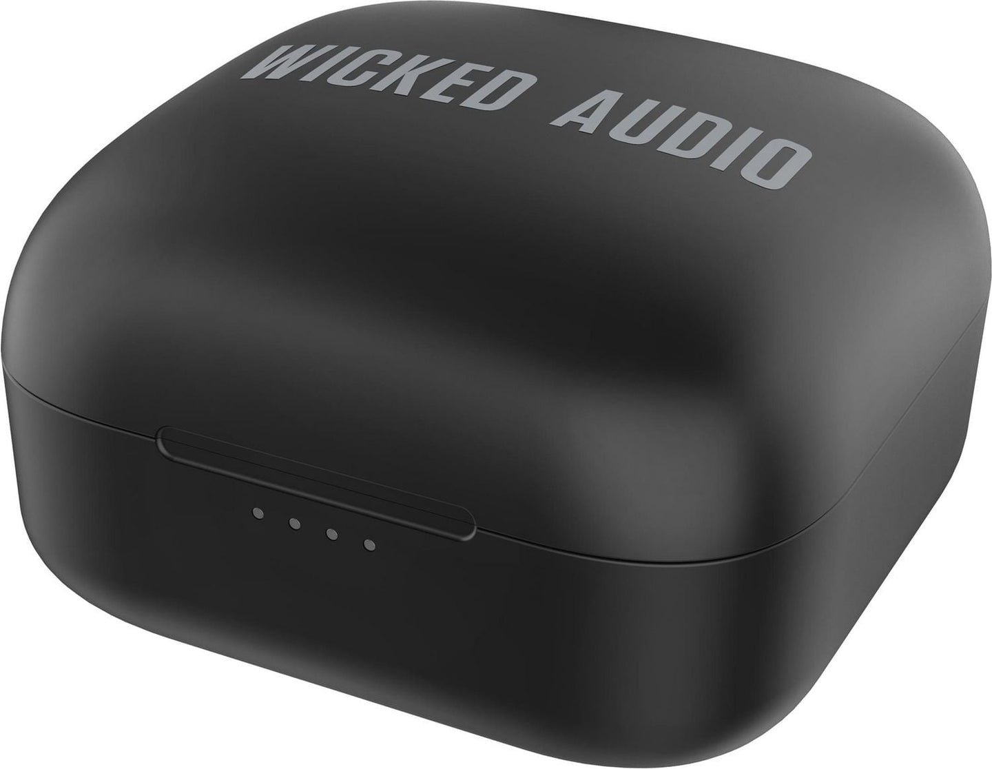 Wicked Audio Raen black charging case, closed
