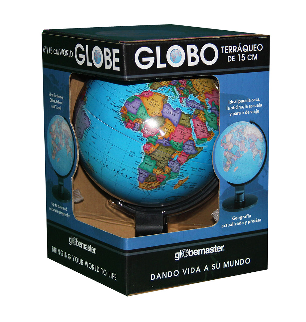 Trekker 6″ Blue Desk – Replogle Globes – packaging