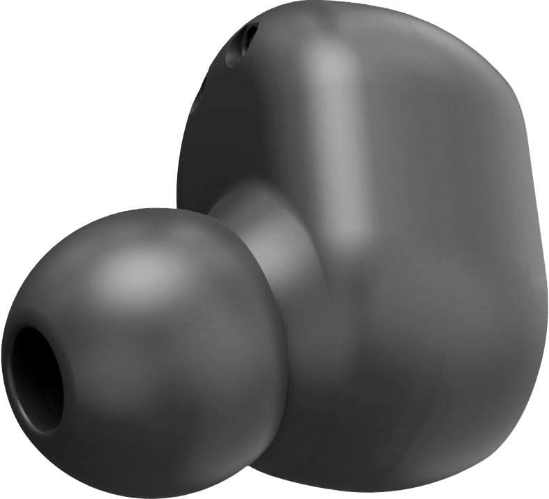 Wicked Audio Embr black earbud, angled view