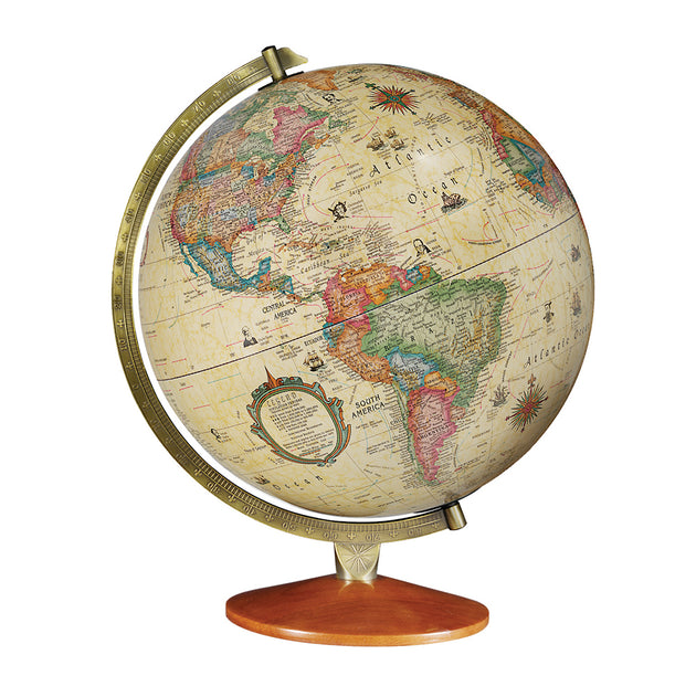 Odessa 12″ Antique Illuminated Desk – Replogle Globes