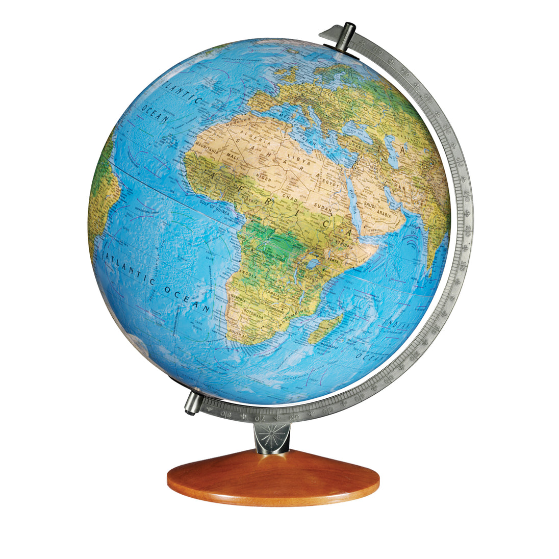 Odessa 12″ Blue Illuminated Raised Relief Desk – Replogle Globes