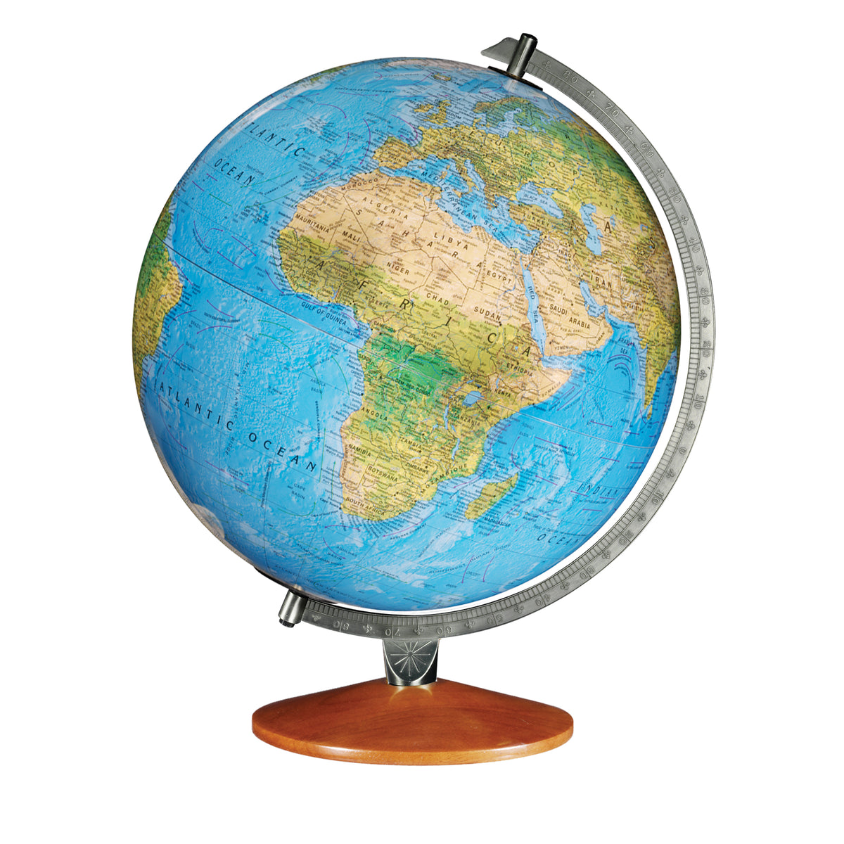 Odessa 12″ Blue Illuminated Raised Relief Desk – Replogle Globes