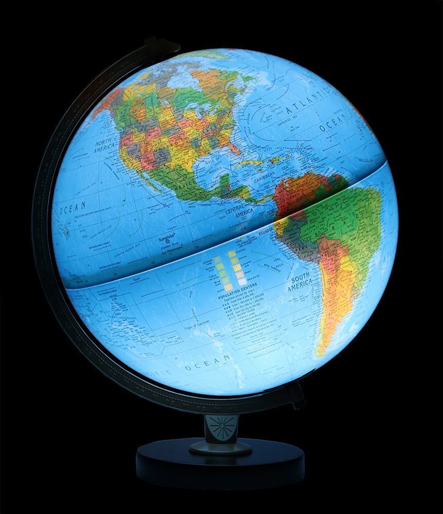 Livingston 12″ Blue Illuminated Raised Relief Desk – Replogle Globes – Americas illuminated