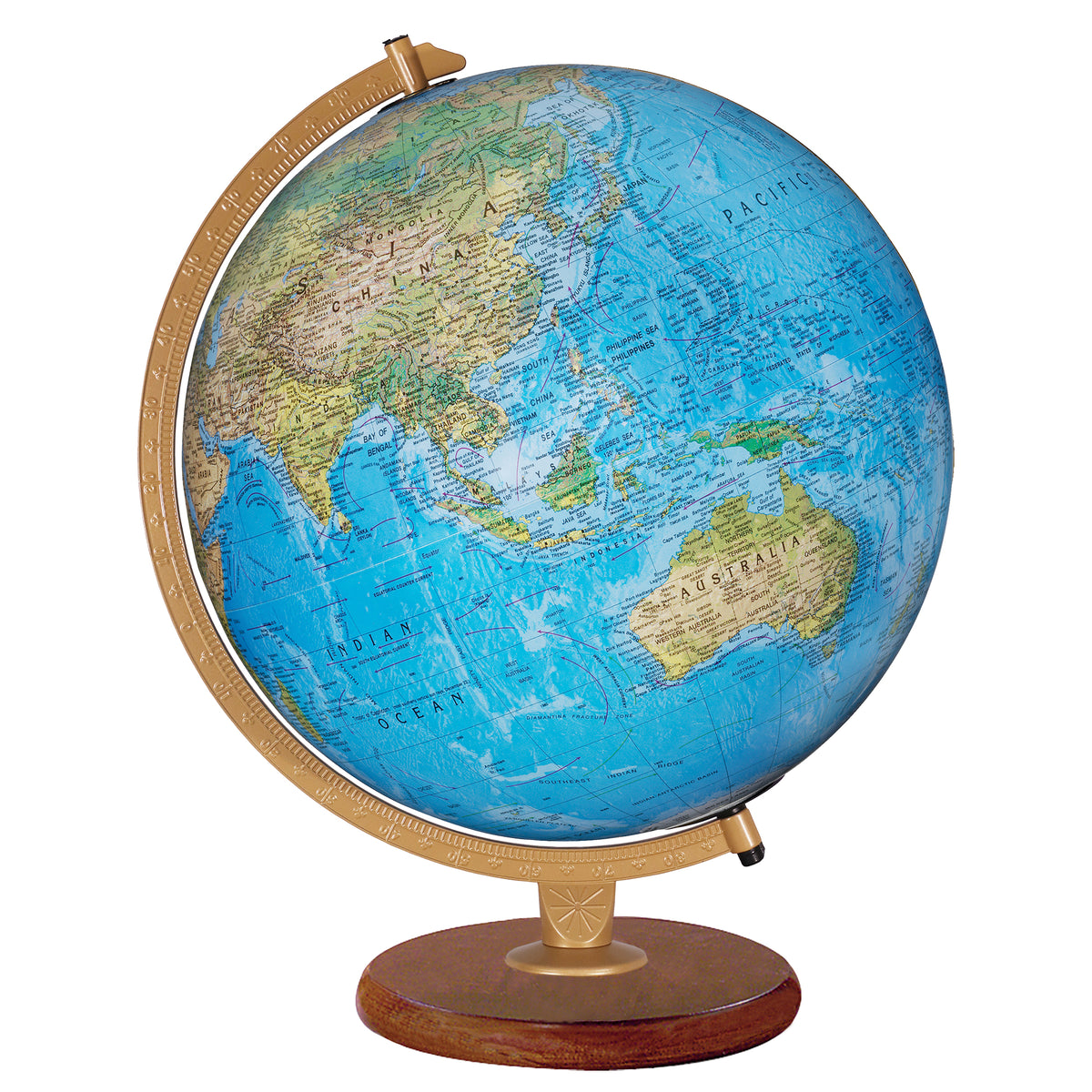 Livingston 12″ Blue Illuminated Raised Relief Desk – Replogle Globes