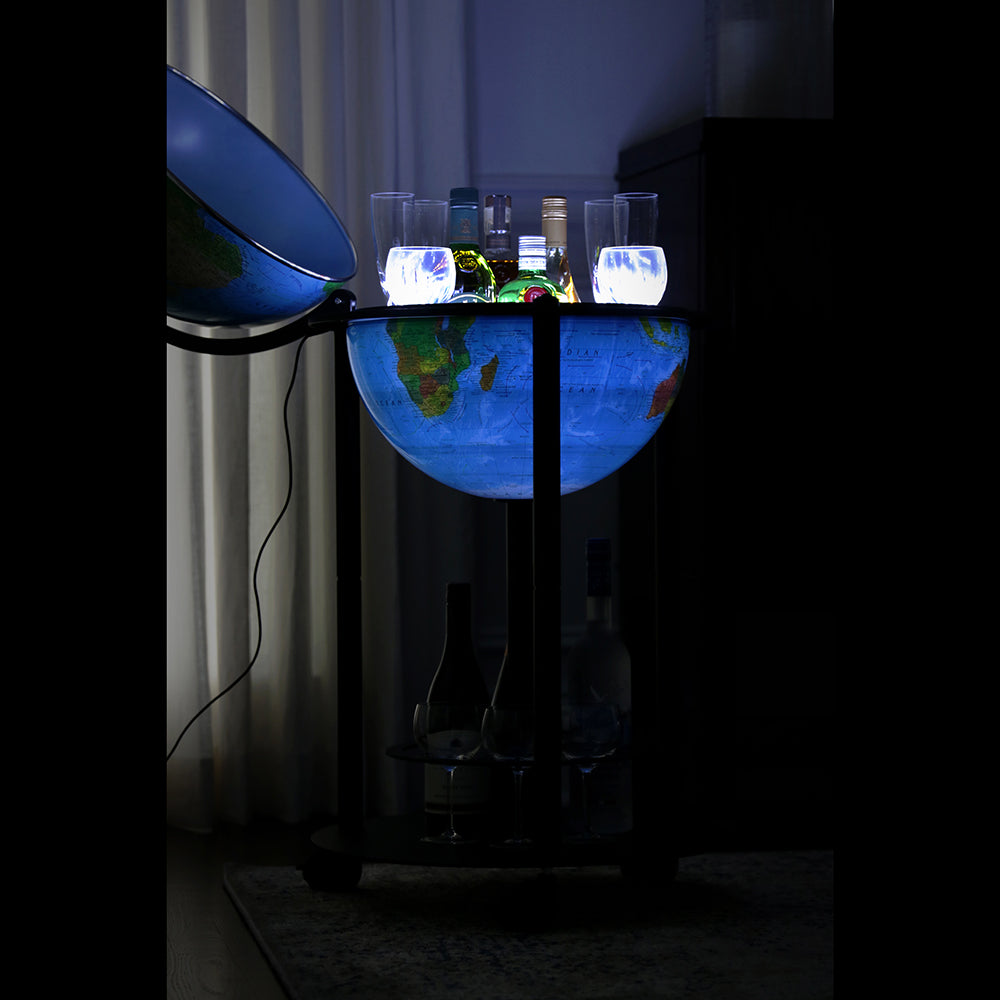 Empire Bar 16″ Blue Illuminated Raised Relief Floor – Replogle Globes