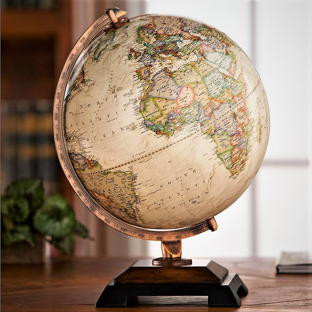 Bingham 12″ Antique Raised Relief Desk National Geographic Collection – Replogle Globes