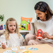 Mother and daughter using the Calming Cards together