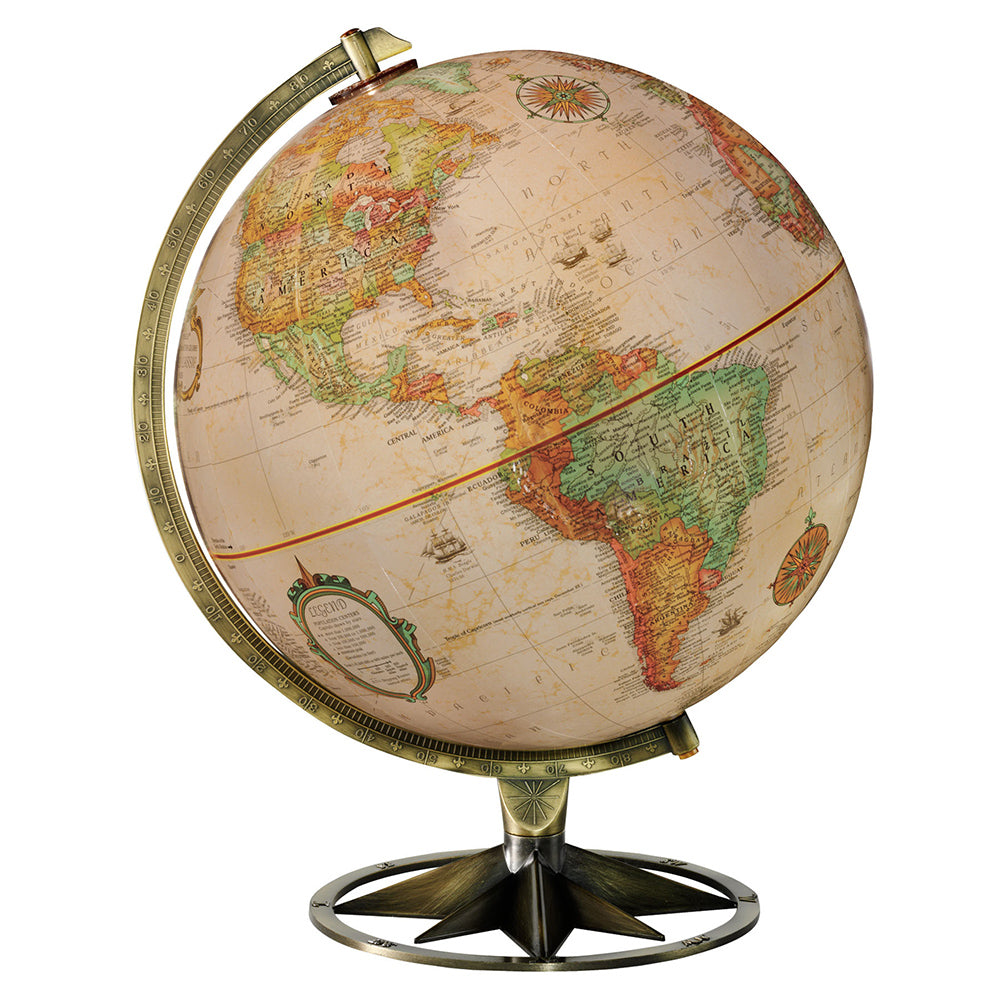 Compass Rose 12″ Antique Raised Relief Desk – Replogle Globes