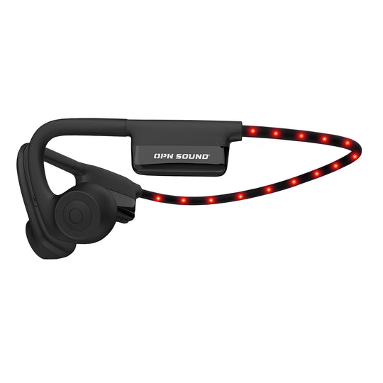 OPN Sound Dashlyte+ open-ear headphones with LED safety light strip