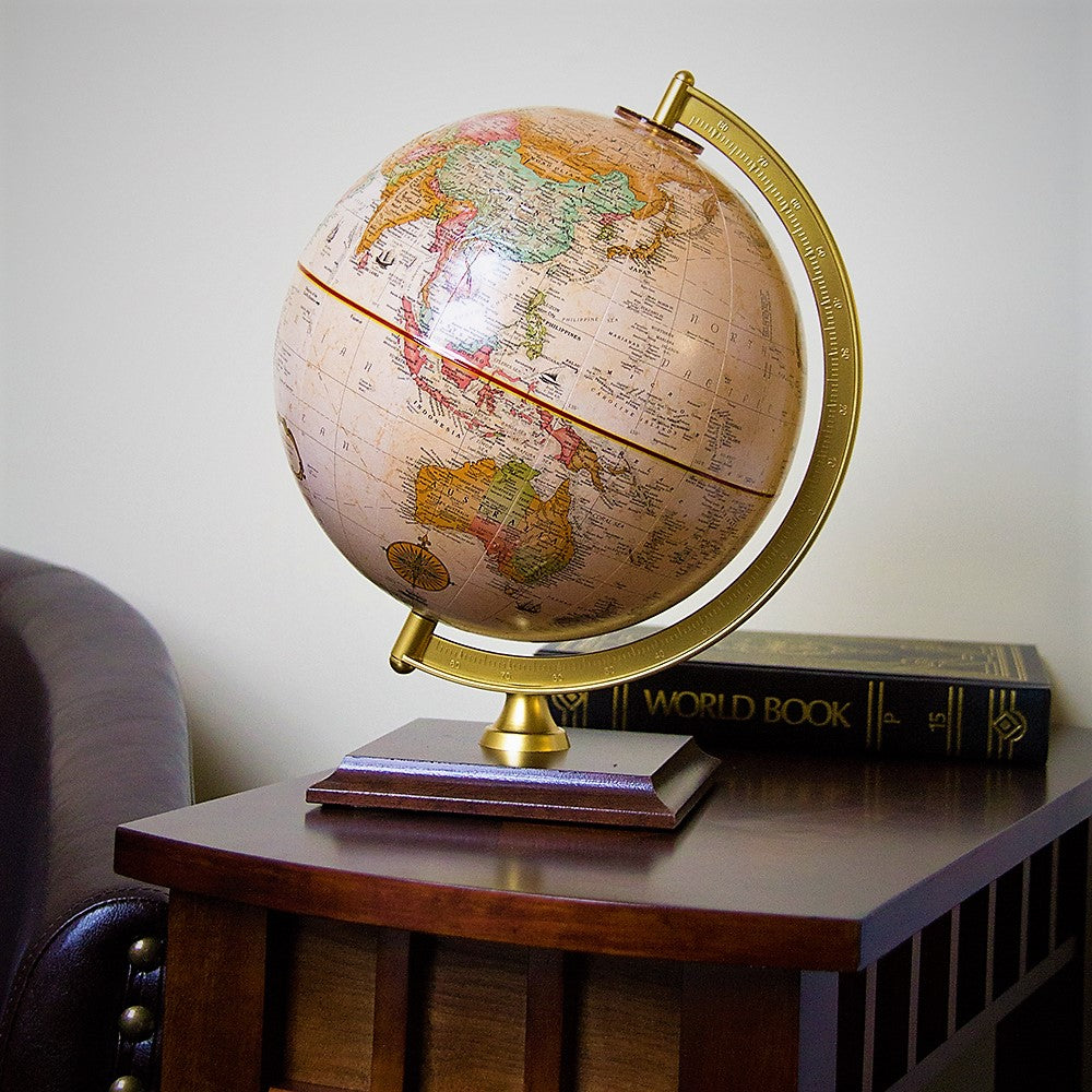Forester 9″ Antique Ocean Desk Globe (French) – Replogle Globes