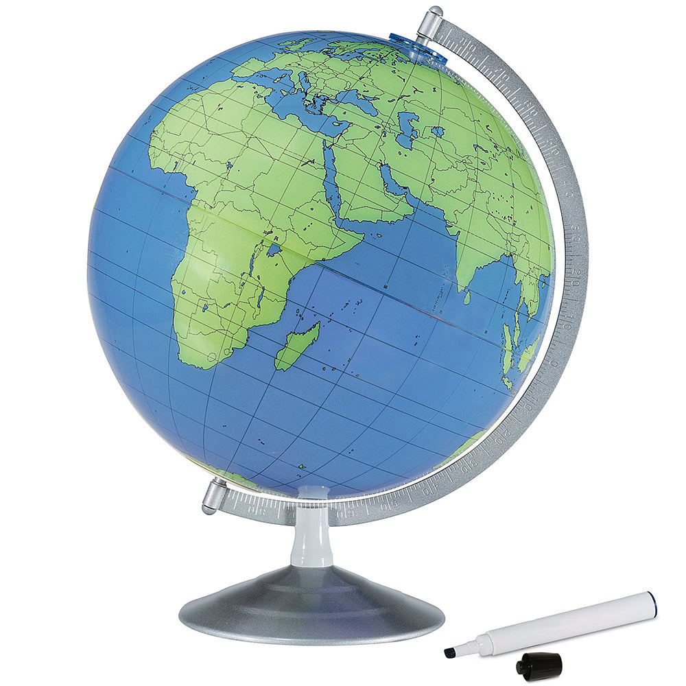 Geographer 12″ Write and Erase Globe for Kids Blue Desk – Replogle Globes