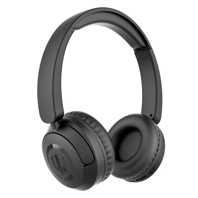 Wicked Audio Hum 500x Bluetooth on-ear headphones in black, angled view