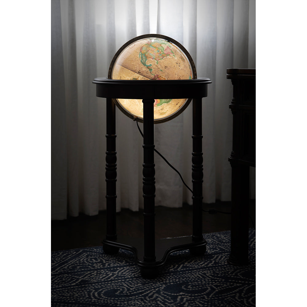 Lancaster 12″ Antique Illuminated Floor – Replogle Globes