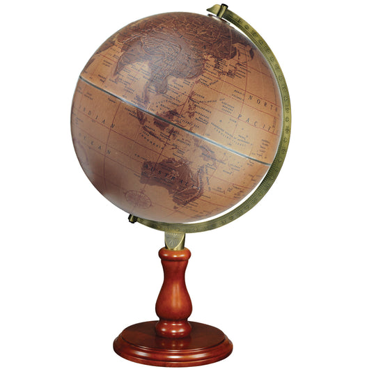 Leather Expedition 12″ Leather Raised Relief Desk – Replogle Globes
