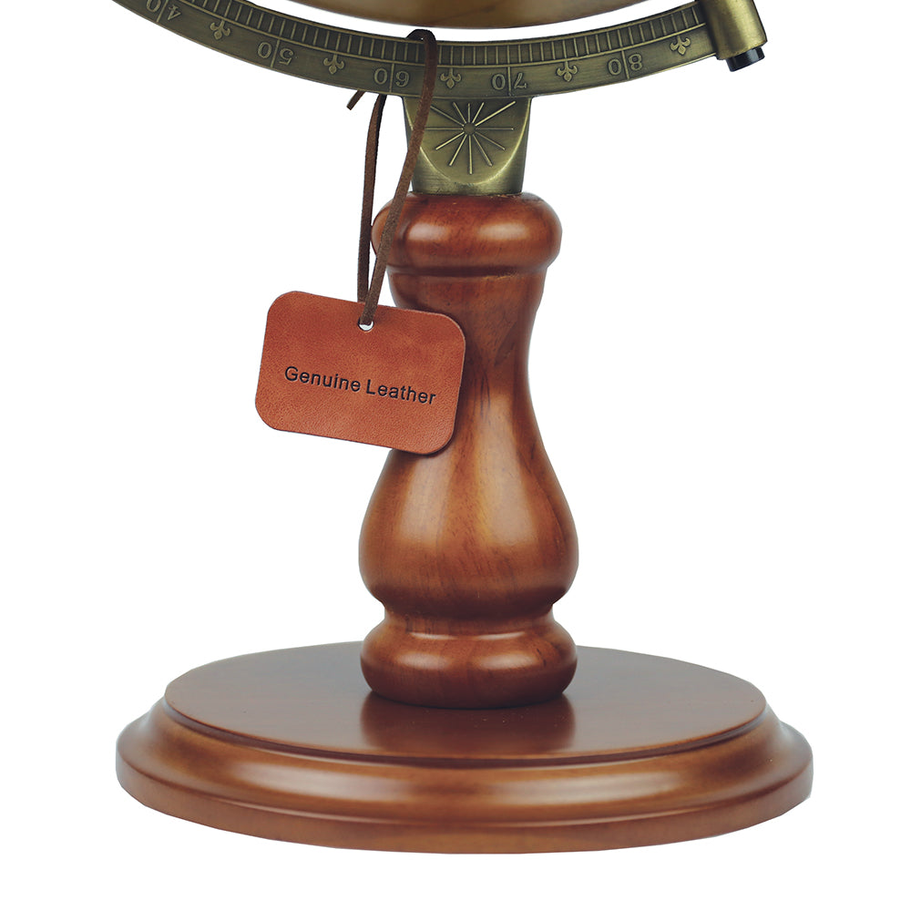 Leather Expedition 12″ Leather Raised Relief Desk – Replogle Globes – base detail