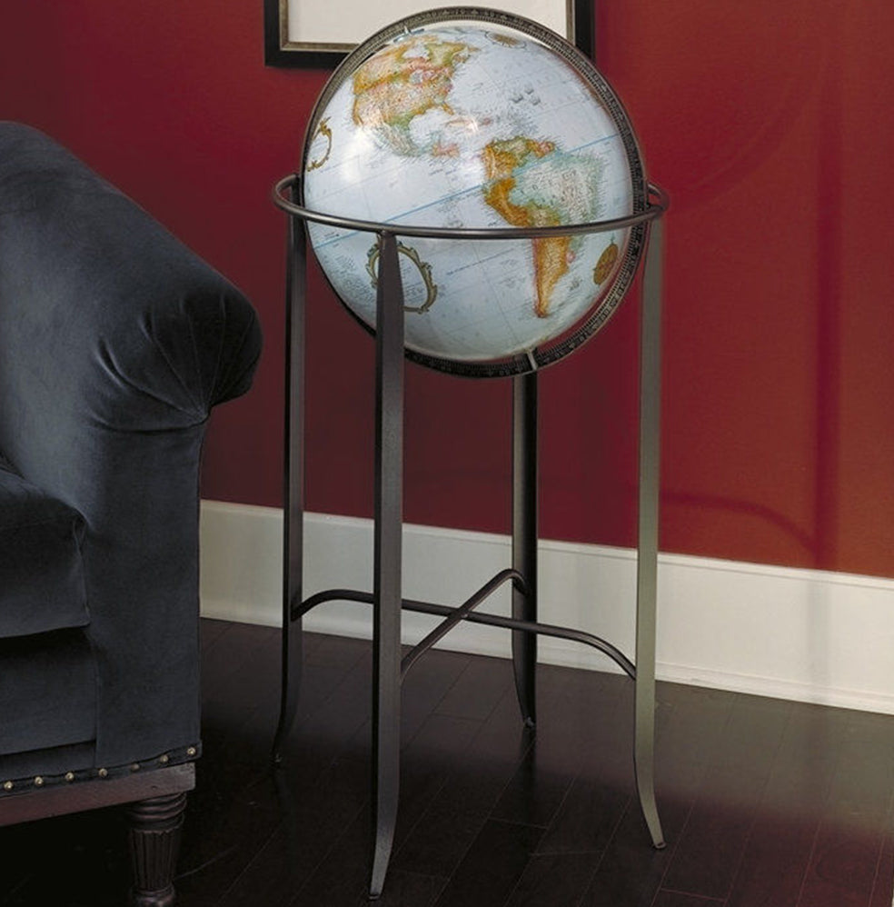 Trafalgar 16″ Blue Ocean Floor Globe (French) – Replogle Globes