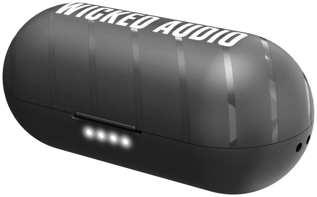 Wicked Audio Embr black charging case, closed