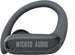 Wicked Audio Raen black earbud, side profile with branding