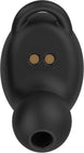 Wicked Audio Axoma black earbud, front view showing charging contacts